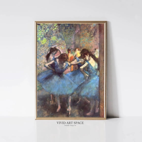 Edgar Degas Blue Dancers, Impressionist Ballerina Portrait Painting, Ballet Dance Art Print, UNFRAMED PAPER POSTER, Home Decor, Vintage Gift, Living Room Dercor