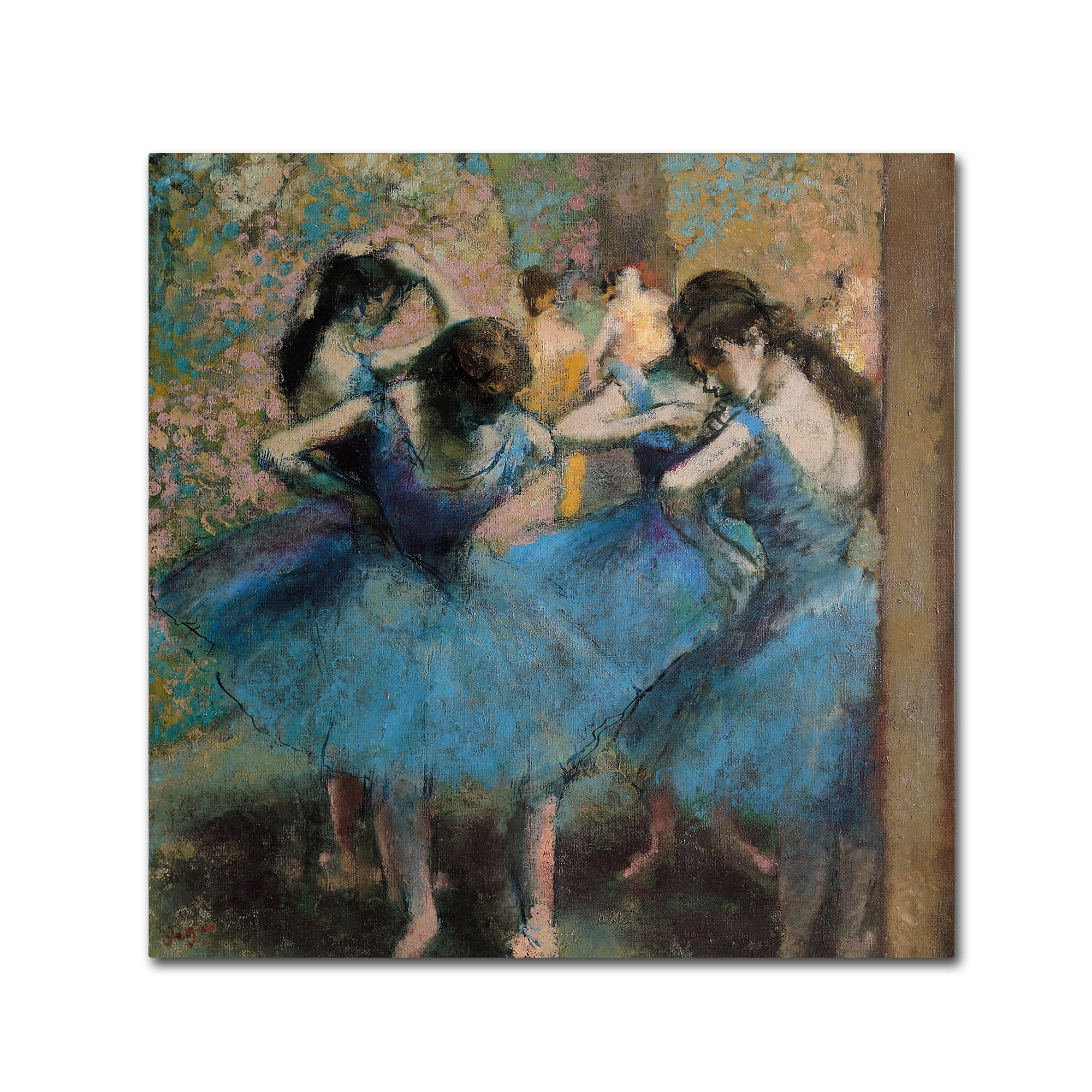 Edgar Degas Blue Dancers 24x24 Canvas Art Print