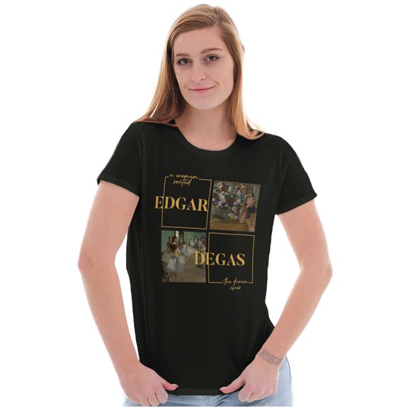 Edgar Degas Modern Art Paintings Womens Slim Fit Graphic Tee Brisco Brands S