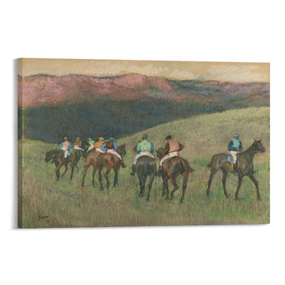 Edgar Degas Paintings Racehorses in A Landscape Wall Art Poster Canvas Art Poster and Wall Art Picture Print Modern Family bedroom Decor Posters 20x30inch(50x75cm)