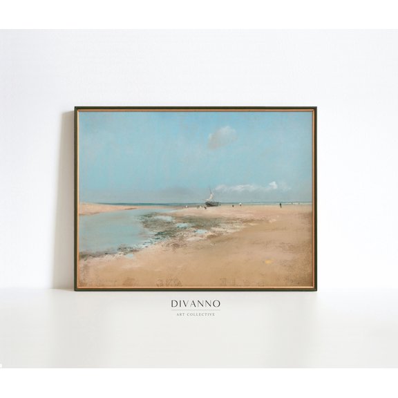 Edgar Degas Sea Landscape Low Tide Beach Vintage Shore Art, UNFRAMED Size 16x16