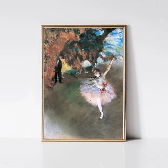 Edgar Degas Star Dancer On Stage, Impressionist Ballerina Portrait Painting, Dance Art Print, UNFRAMED PAPER POSTER, Home Decor, Vintage Gift, Living Room Dercor