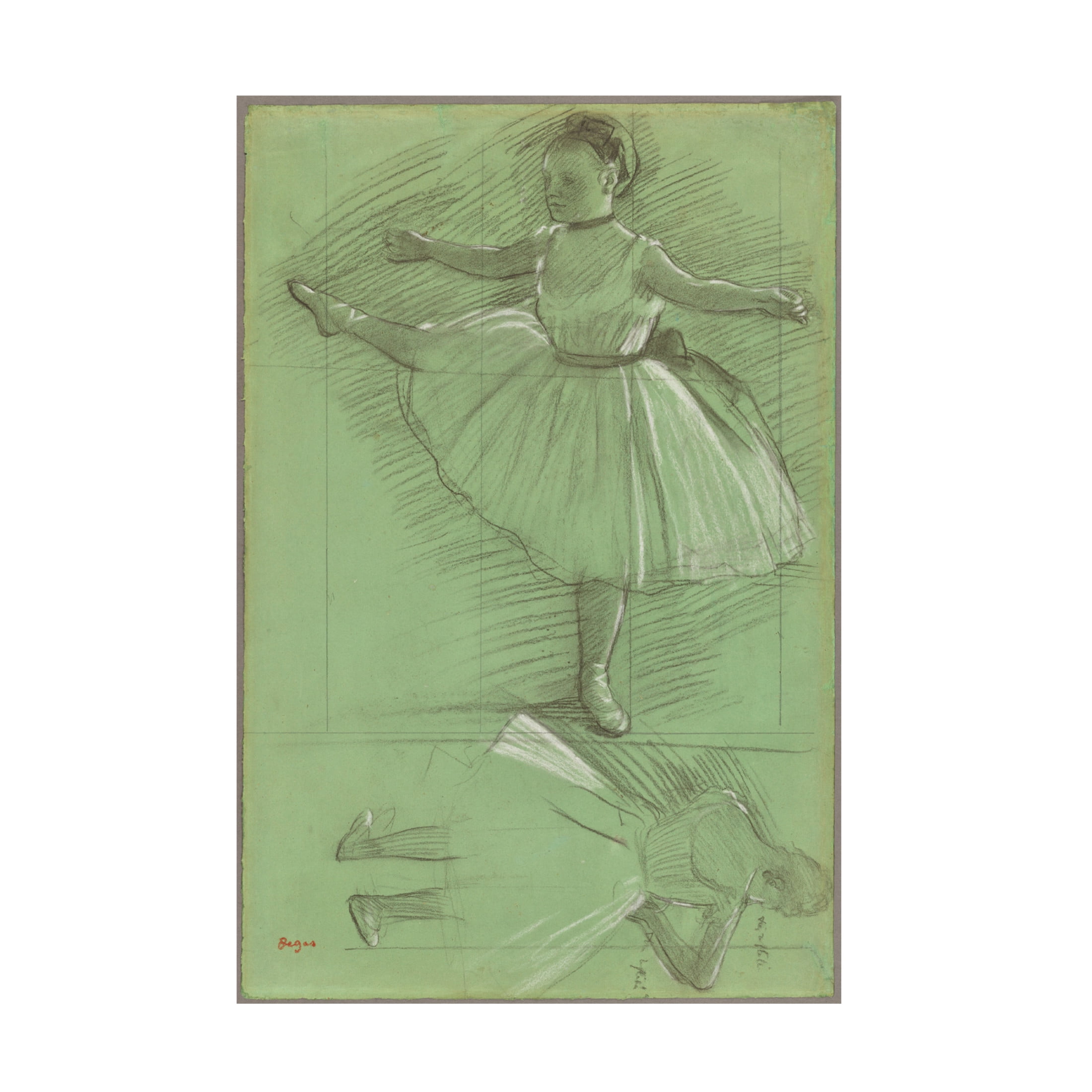 Edgar Degas 'Two Studies of Dancers, c.1873' Canvas Art - 22 x 32 Inches