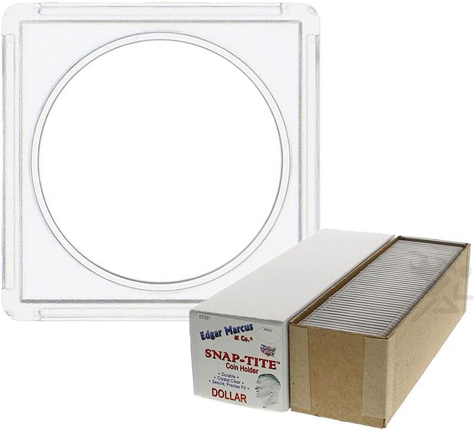 Edgar Marcus Clear Plastic Coin Tubes - 10 Pack Small Dollar Size With Screw Lids