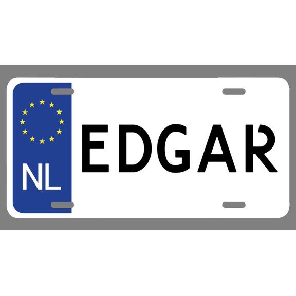 Edgar Name Euro Style License Plate Tag Vanity Novelty Metal | UV Printed Metal | 6-Inches By 12-Inches | Car Truck RV Trailer Wall Shop Man Cave | NP1062