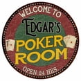 thumbnail image 1 of Edgar's Poker Room 12" Round Metal Sign Kitchen Bar Wall Décor 200120034158, 1 of 1