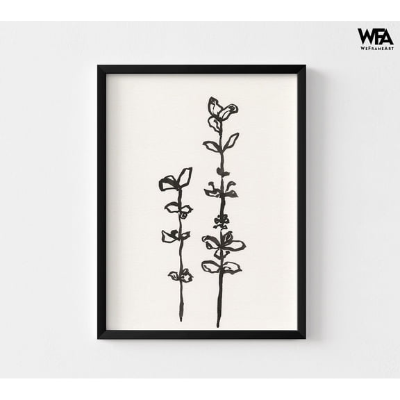 Edgartown Delicate Black and White Leaf Art Print