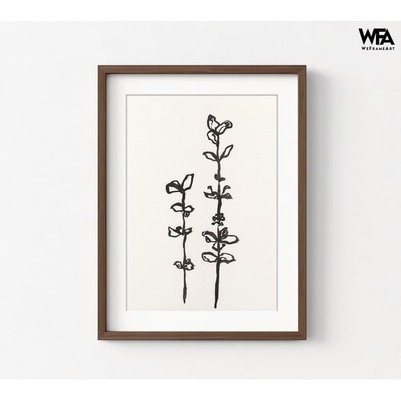 Edgartown Delicate Black and White Leaf Art Print