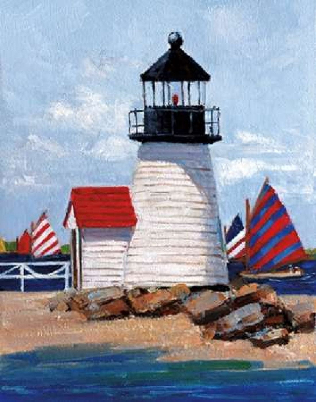 Edgartown Lighthouse Canvas Art - Sally Swatland (22 x 28)