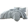 thumbnail image 1 of Edge 4 Piece Queen Size Duvet Comforter Set - Washed Linen - Light Blue, 1 of 4