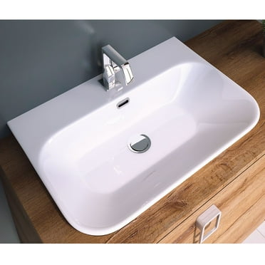 Edge 4365.01 Bathroom Sink in Ceramic White with One Faucet Hole