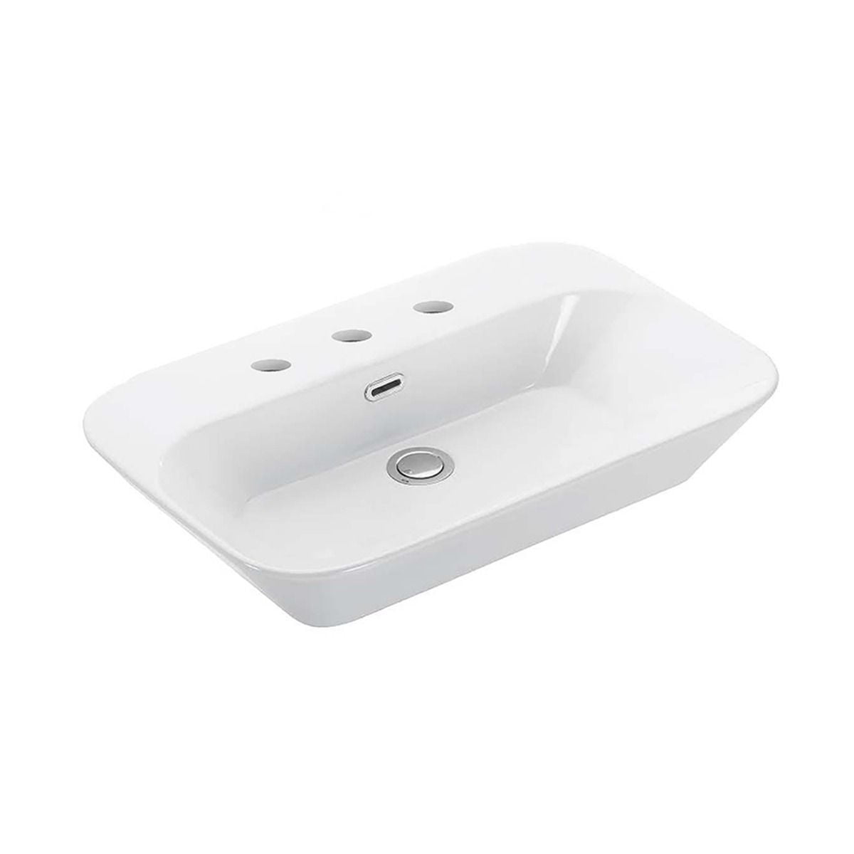 Edge 4465.03 Bathroom Sink in Ceramic White with Three Faucet Holes