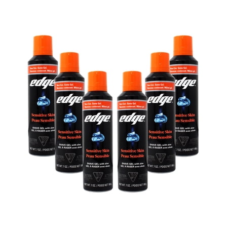 Edge Sensitive Skin Shave Gel for Men, 7 Ounce (Pack of 6)