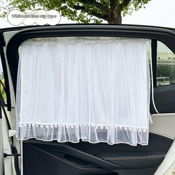 Edge Auto Window Screens Car Window Sun Protections Curtain, Machine Washable Car Window Covers, Natural Fabrics Side Window Sun Shade (white)