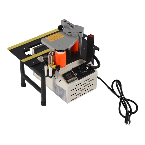 Edge Banding Machine, Handheld Edge Bander, 110V Woodworking Edge Trimmer with Dual-Side Gluing, 900W Copper Motor, 19.7 ft/min Speed, Adjustable Height 0.28-2.4 Inch, 0.26 Gal Glue Pot
