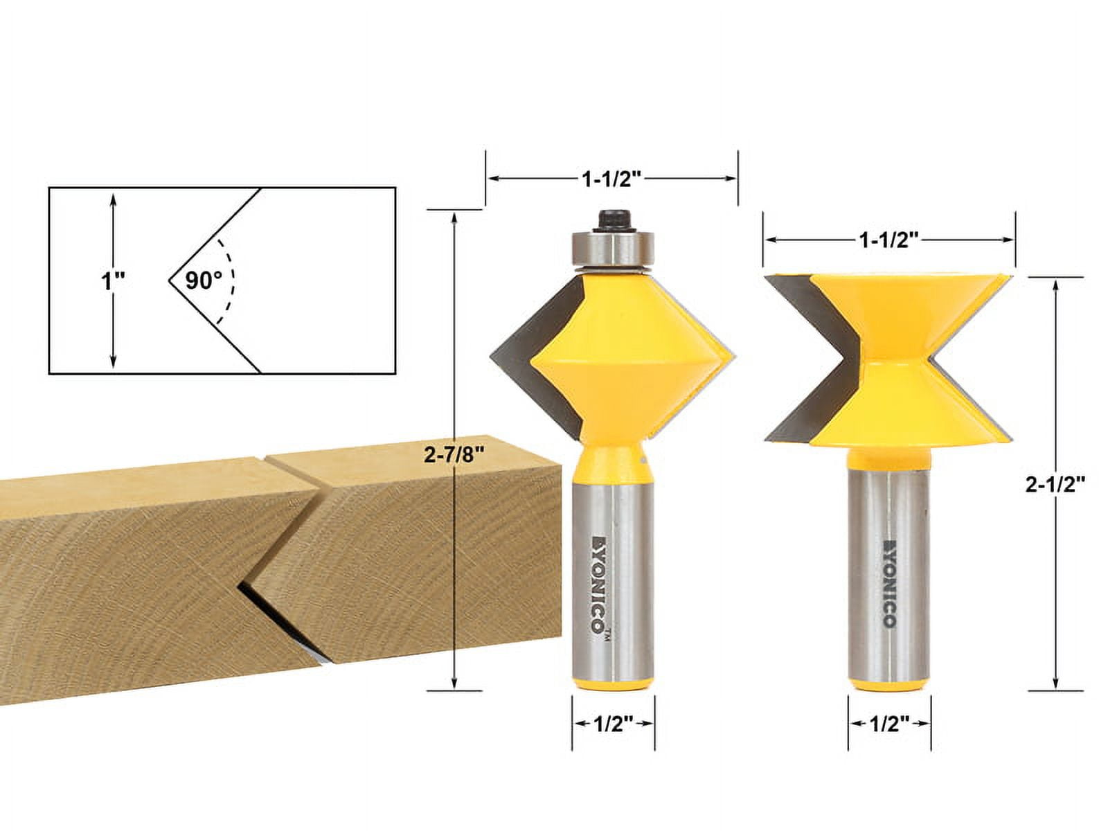Edge Banding Router Bit Set V Design Tongue Groove 1 2