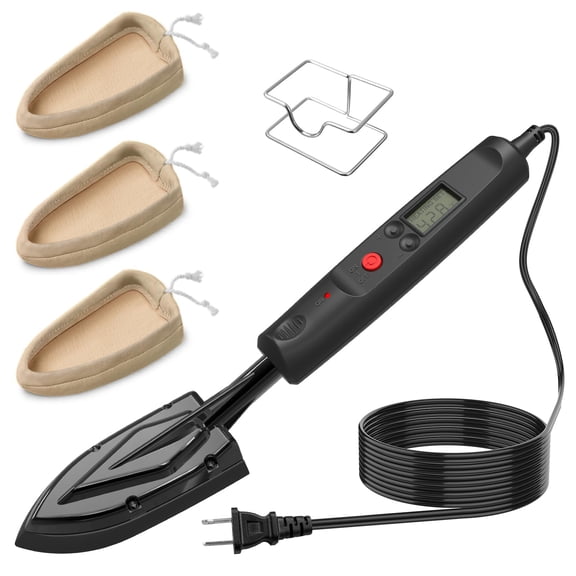 Edge Bandling Iron with LCD Display,Adjustable 212-428F (100-220C),Metal Stand,98 in Power Cord,3 Replaceable Socks,Precision Control Sealing Iron for Furniture Edges & Models