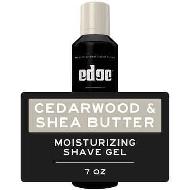 Edge Cedarwood & Shea Butter Men's Shave Gel 7 oz, Moisturizing Formula That Protects Skin