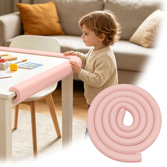Edge & Corner Protector U Shaped Foam Guard - 2M Soft Safety Bumper for Cabinets & Vehicles - Safety Furniture Protection for Glass Tables Corner Edge(Pink)