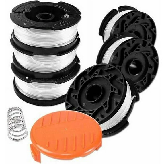 Edge Cutting Wire Spool For Black & Decker Edge Trimmers, 6 Brush Cutting Wire Spools With 1 Spool Cover And 1 Spring