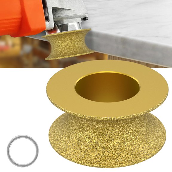 Edge Diamond Grinding Wheel 3inch Profile Hand Diamond Wheel Demi-Bullnose Edge Grinding Disc Wear Resistant Tile Marble Edge Grinding Wheel 46 Grit 30/35mm for Marble Granite Grinding