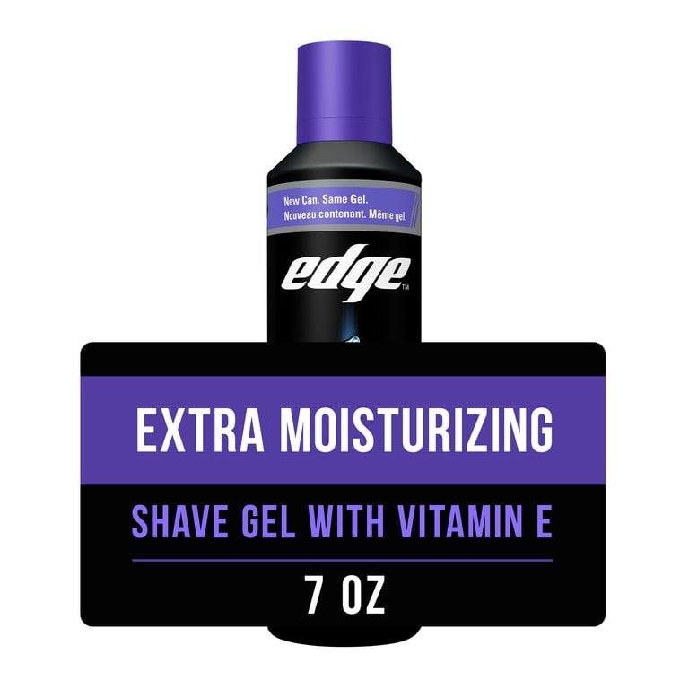 Edge Extra Moisturizing Shave Gel with Vitamin E, Hydrating Shaving Gel for  Smooth Razor Glide and Skin Comfort, 7 oz