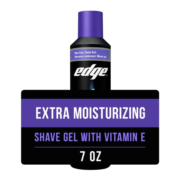 Edge Extra Moisturizing Shave Gel with Vitamin E, Hydrating Shaving Gel for Smooth Razor Glide and Skin Comfort, 7 oz
