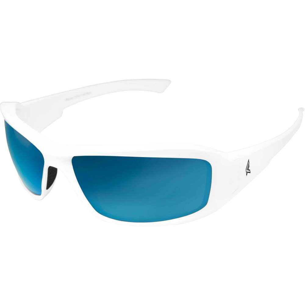 Brazeau, Safety Glasses, Anti-Fog & Anti-Scratch, Blue Lens, White Frame, Full-Frame, Polarized