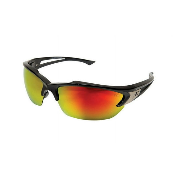 Edge Eyewear Khor Mirror Safety Glasses Red Lens Black Frame 1 pk