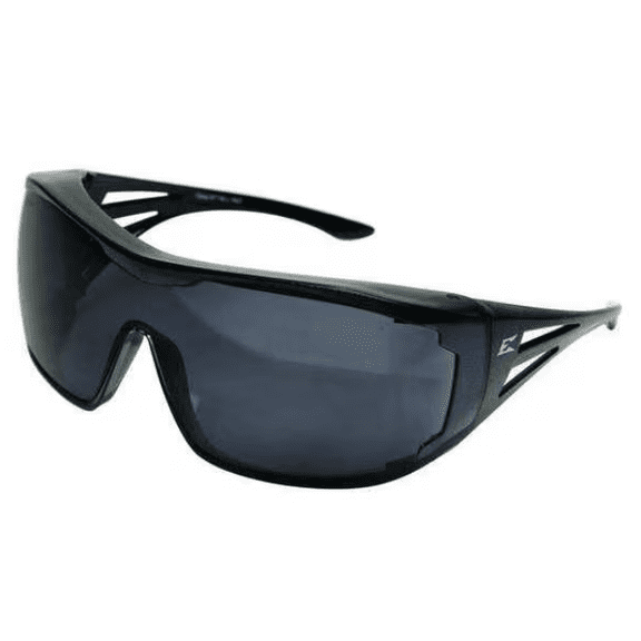 Edge Eyewear Ossa Safety Glasses Gray Smoke Lens Anti-Scratch Z87+ Black Full Frame OTG UV