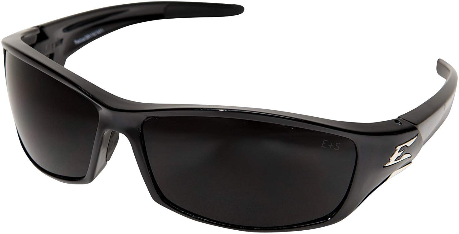 Edge Eyewear SR116 Reclus Safety Glasses, Black with Smoke Lens