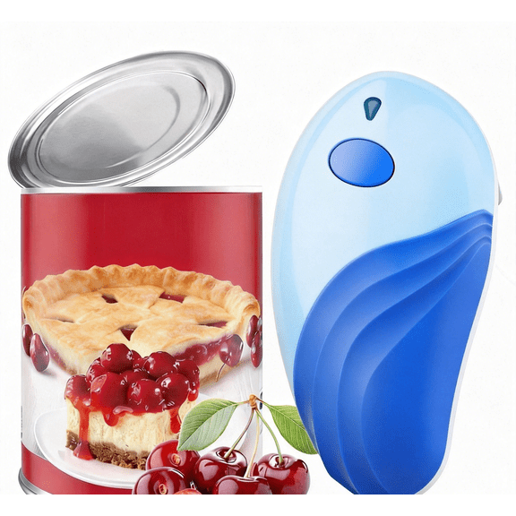 Edge-Free Manual Can Opener - Easy-Open Kitchen Tool for Seniors & Arthritis Sufferers, Compact 6" Design for Round/Oval Cans, 4 Color Options, Great Gift for Holidays