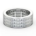 thumbnail image 1 of Edge Jewel 0.6 Ct VVS1/D Princess Cut Lab Created Simulated Diamond Ring - 14K White Gold Plated Ring - Luxurious Multi-Stone Engagement Ring for Women - Multi-Row Wedding Diamond Rings for Her, 1 of 4