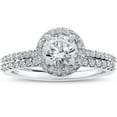 thumbnail image 1 of Edge Jewel 1.22 Ct Round Cut Diamond Rings - 14K White Gold Plated Ring - Engagement Prong Setting Ring for Women's - Stackable Diamond Rings On Clearance - Wedding Proposal Rings for Her, 1 of 7