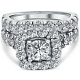 thumbnail image 1 of Edge Jewel 1.22 Ct Round Cut Diamond Rings for Women's - 14K White Gold Plated Rings for Her - 23rd Anniversary Gifts Not Too Expensive - Wedding Jewellery For Bridesmaids Silver - Proposal Rings, 1 of 7