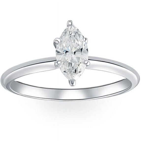 Edge Jewel 1.6 Ct Marquise Cut Diamond Rings for Her - 14K White Gold Over Rings - Engagement Wedding Simple Solitaire for Women's - Beautiful Handmade Rings On Clearance - Promise Gifts for Her