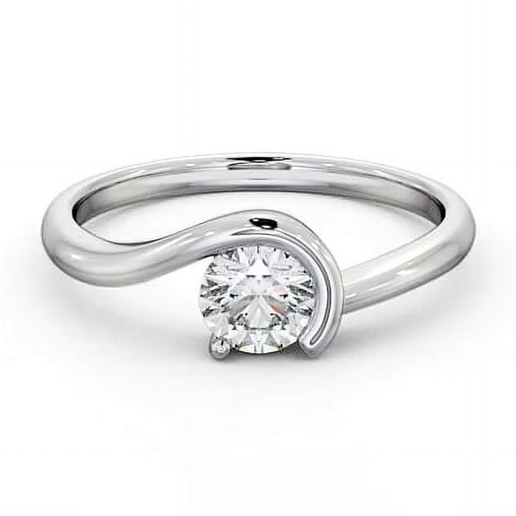 Edge Jewel 1.7 Ct Round Cut Diamond Rings - 14K White Gold Plated Wedding Anniversary Rings - Modernist Solitaire Engagement Wedding Fine Rings - Latest Design Casual Daily Wear Rings