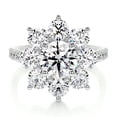 thumbnail image 1 of Edge Jewel 1.8 Ct Brilliant Round Cut Moissanite Ring - 14K White Gold Plated Ring - Wedding Jewelry - Engagement Band with Moissanites - Eternity Style Setting - Floral Halo Ring, 1 of 3