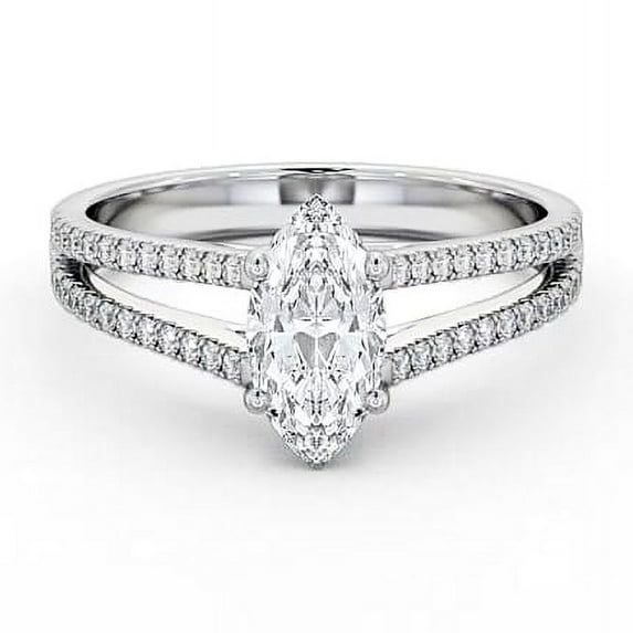 Edge Jewel 1.8 Ct Princess Cut Lab Created Simulated Diamond - 14K White Gold Plated Solitaire Ring - Infinity Twisted Cross Over Shank Engagement Ring - Engagement Wedding Halo Prong Set Ring
