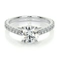 thumbnail image 1 of Edge Jewel 1.8 Ct Round Cut Premium Moissanite Ring - Wedding Jewelry - 14K White Gold Plated Ring - Solitaire Setting with Accent Stone - Eternity Band Look, 1 of 3