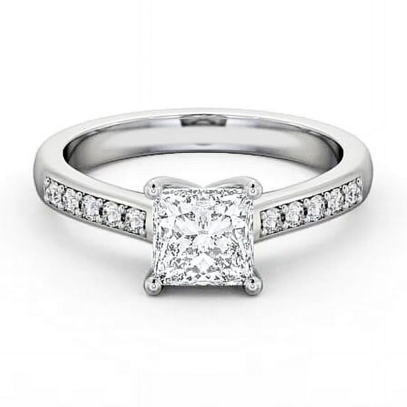 Edge Jewel 1.9 Ct Round Cut Diamond Ring - 14K White Gold Plated Solitaire Ring - Engagement Wedding Women's Rings - Casual Office Wear Rings for Women - Birthday Gifts