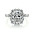 thumbnail image 1 of Edge Jewel 14K White Gold Plated Diamond Ring - 2.1 Ct VVS1/D Radiant Cut Lab Simulated Diamond Ring - Wedding Engagement Ring - Eternity Band for Her - Diamond Bridal Ring, 1 of 3