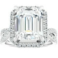 thumbnail image 1 of Edge Jewel 2.24 Ct Emerald Cut Diamond Wedding Ring for Women's - 14K White Gold Plated Diamond Ring - Sapphire Lab Created Diamond Engagement Ring - Engraved Women's Wedding Diamond Gifts, 1 of 5