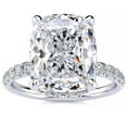 thumbnail image 1 of Edge Jewel 2.4 Ct Cushion Cut Diamond Rings - 14K White Gold Plated Rings for Her - Simple Engagement Anniversary Rings - Engagement Wedding Diamond Jewellery - Causal Stacking Rings for Women's, 1 of 6