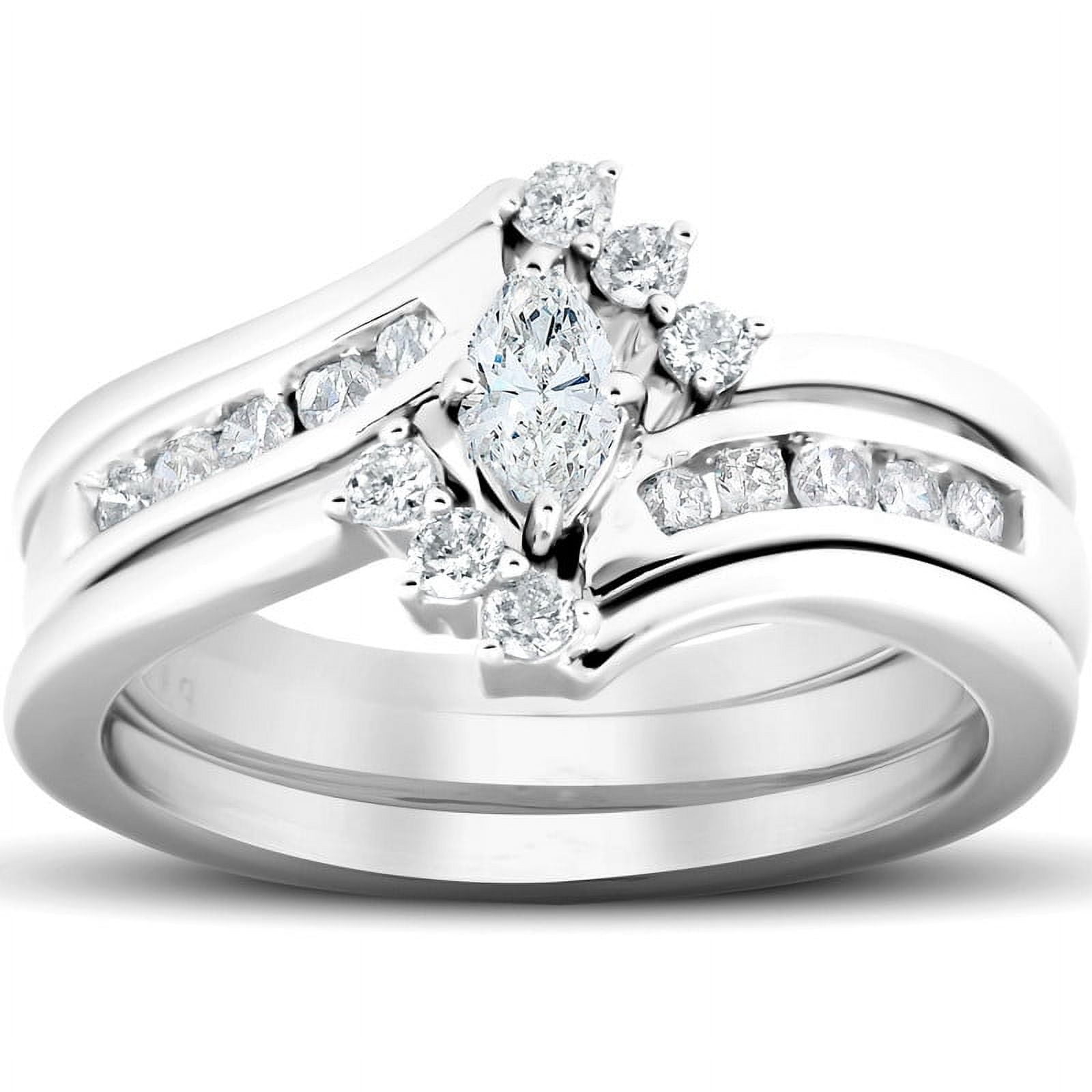 Edge Jewel Excellent 1.01 Ct Marquise Cut Cut Diamond Ring - 14K White ...