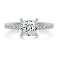 thumbnail image 1 of Edge Jewel Princess Cut 1.8 Ct Sparkling Diamond Ring for Women - 14K White Gold Plated Ring - Solitaire with Accent Stone - Eternity Band Featuring Milgrain Edge, 1 of 3