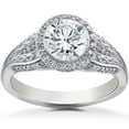 thumbnail image 1 of Edge Jewel Princess Cut Excellent 1.42 Ct Diamond Engagement Rings - 14K White Gold Plated Wedding Anniversary Ring - 50th Wedding Diamond Gift - Prong Set Wedding Proposal Ring for Her, 1 of 6