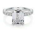thumbnail image 1 of Edge Jewel Radiant Cut 2.2 Ct Moissanite Ring for Women - 14K White Gold Plated Band for Her - Solitaire with Accented Stones - Eternity Style Moissanite Ring, 1 of 3