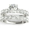 thumbnail image 1 of Edge Jewel Round Cut Eternity Band Couple Diamond Ring for Women's - 1.8 Ct Lab-Created Simulated Diamond - Elegant 14K White Gold Over - Perfect for Engagements, Weddings, and Gifts for Her, 1 of 7