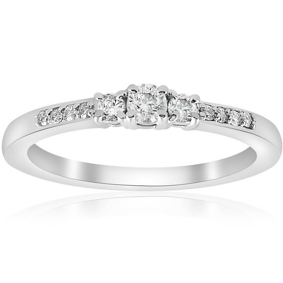 Edge Jewel Simple Unique Anniversary Diamond Ring - 1.01 CtRound Cut Lab Created Simulated Diamond Ring - 14K White Gold Plated Prong Setting Ring - Ideal Engagement Ring for Women
